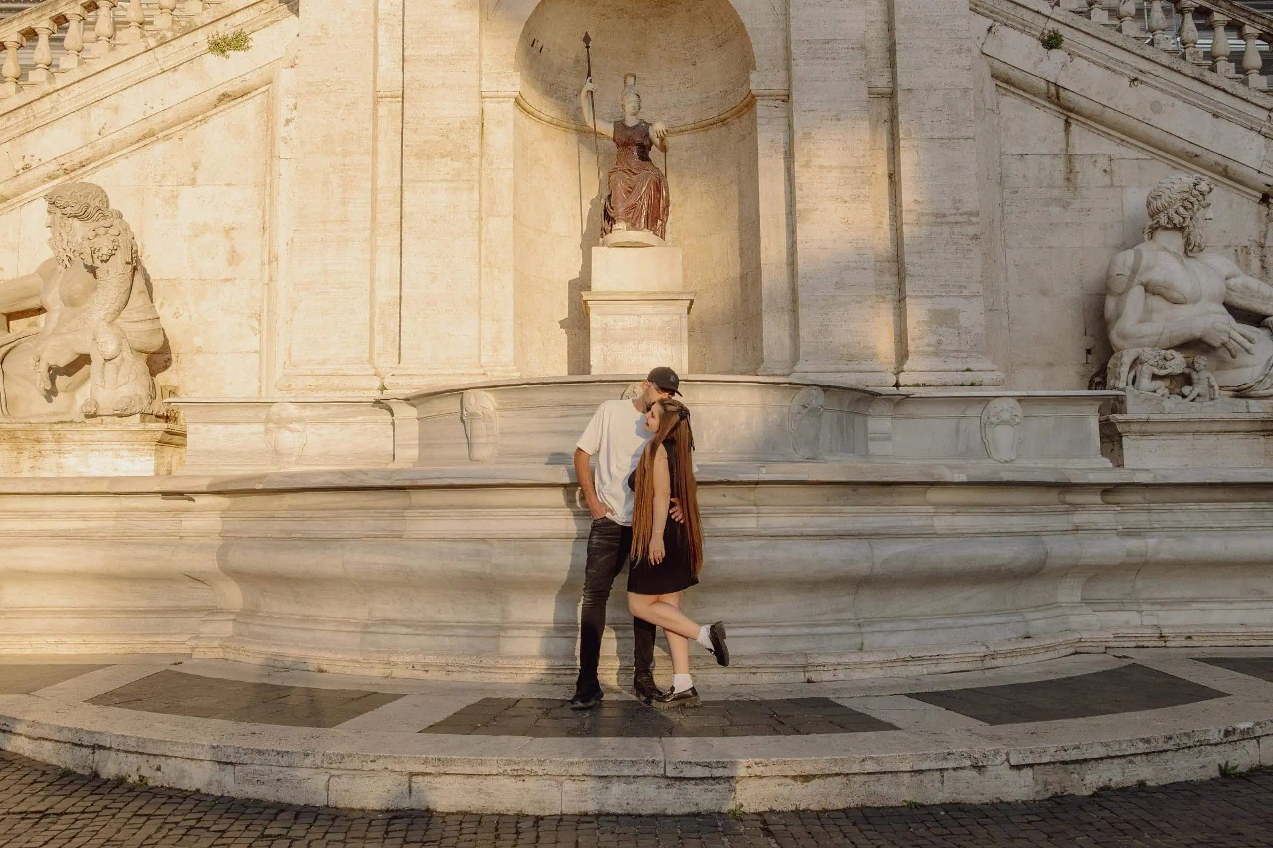 Couple campidoglio fountain statues - Rome by Finzi
