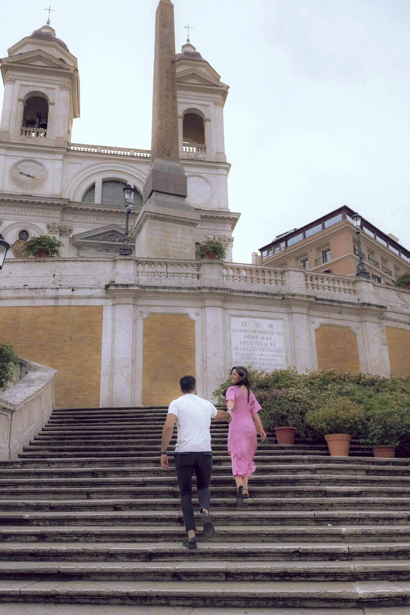 Couple climbing spanish steps obelisk Rome - Rome by Finzi