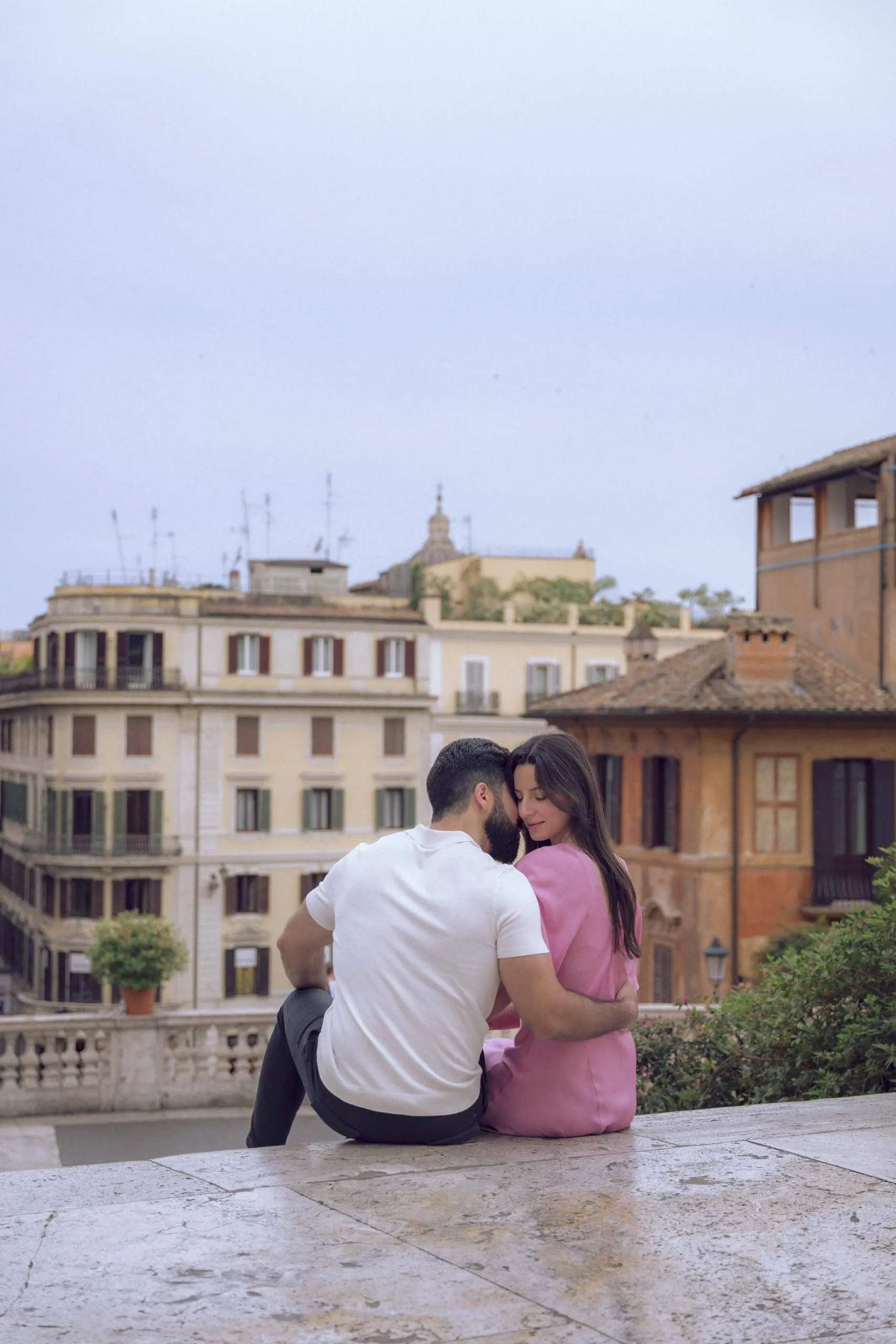 Couple embracing seated spanish steps Rome - Rome by Finzi