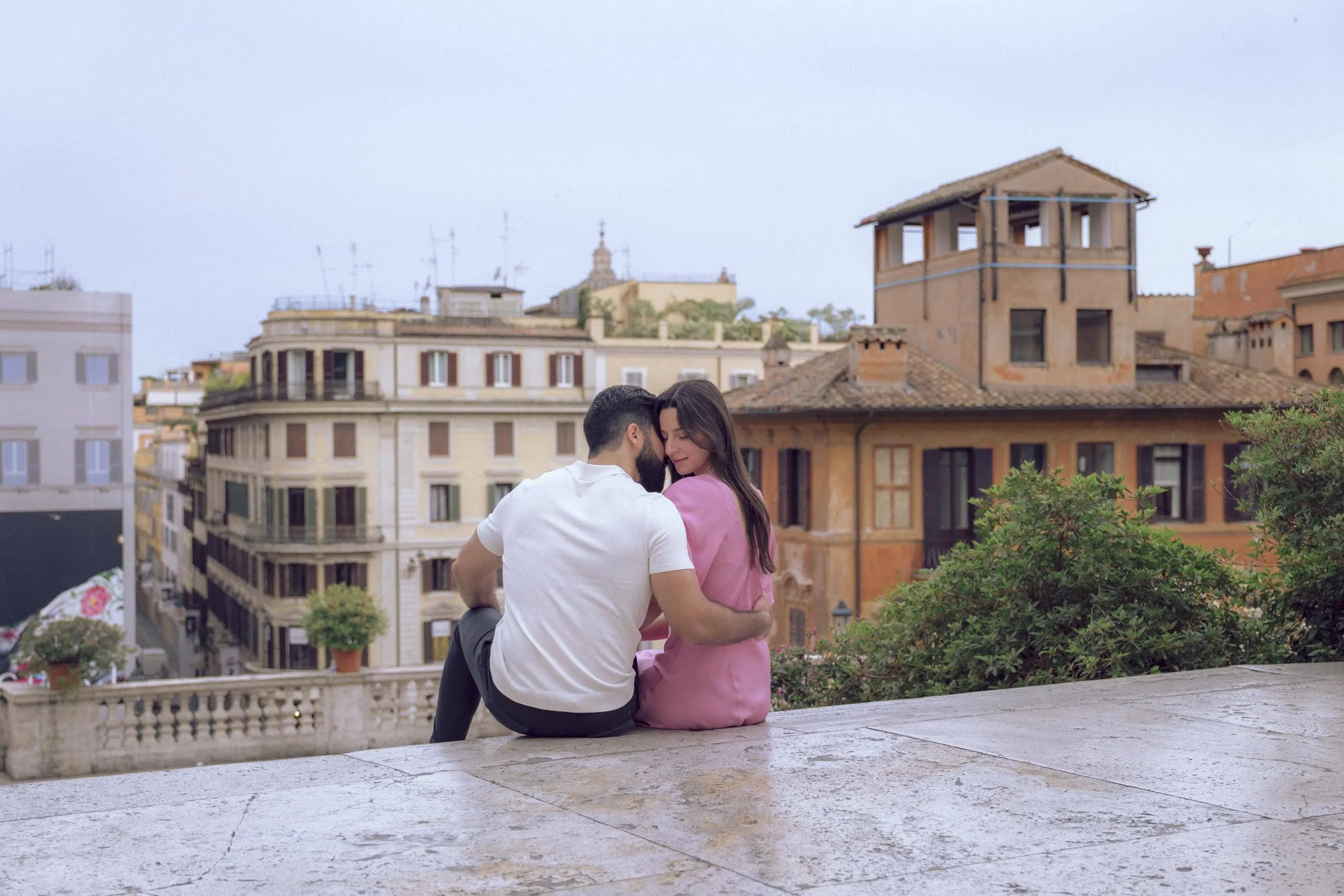 Couple seated panorama spanish steps Rome - Rome by Finzi
