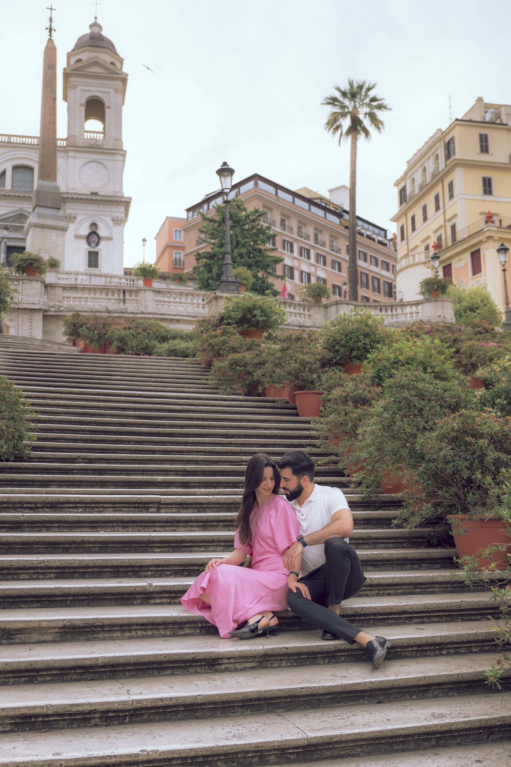 Couples session - Nina & Tom at Spanish Steps, Rome