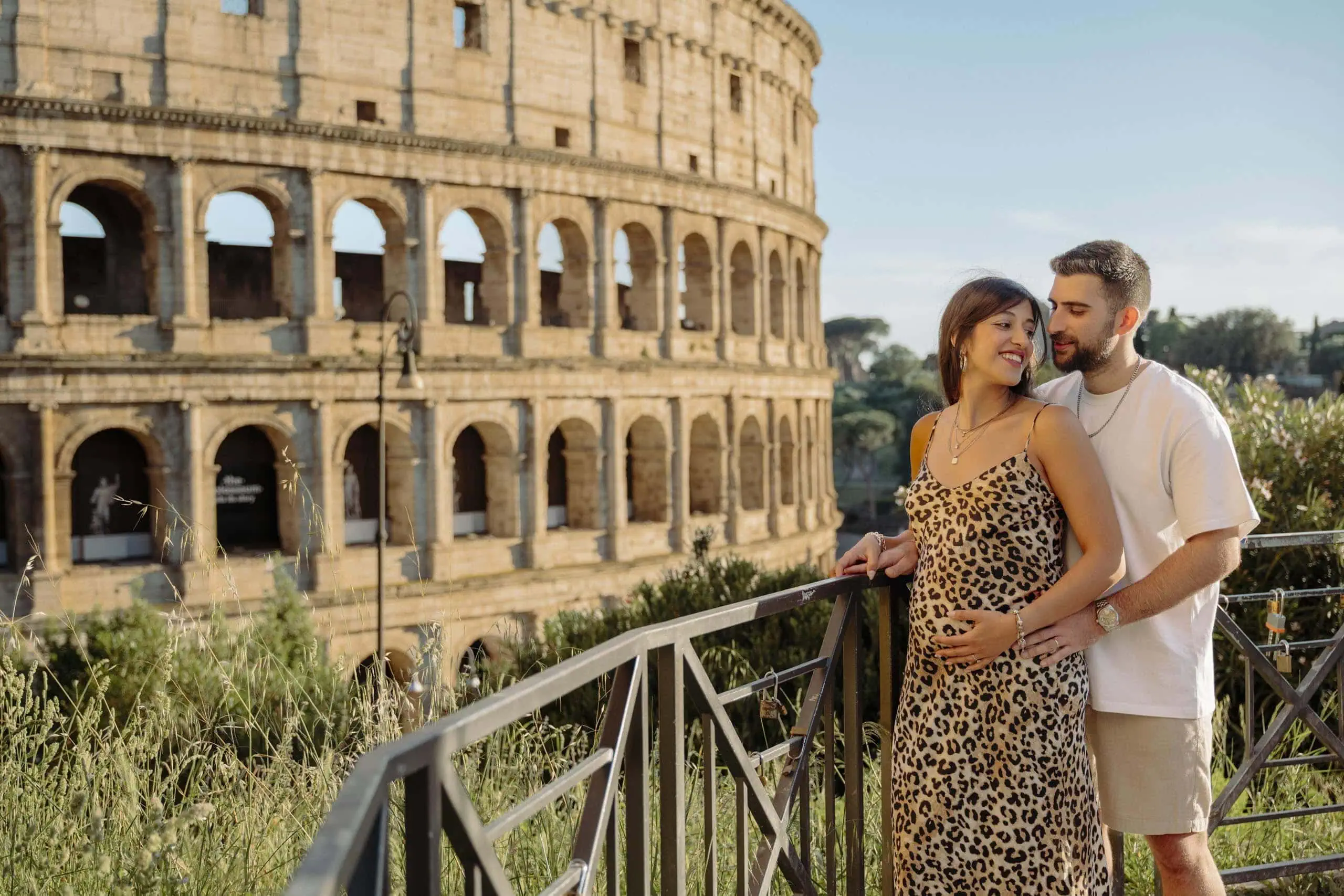 Expecting couple embrace bump colosseum Rome - Rome by Finzi