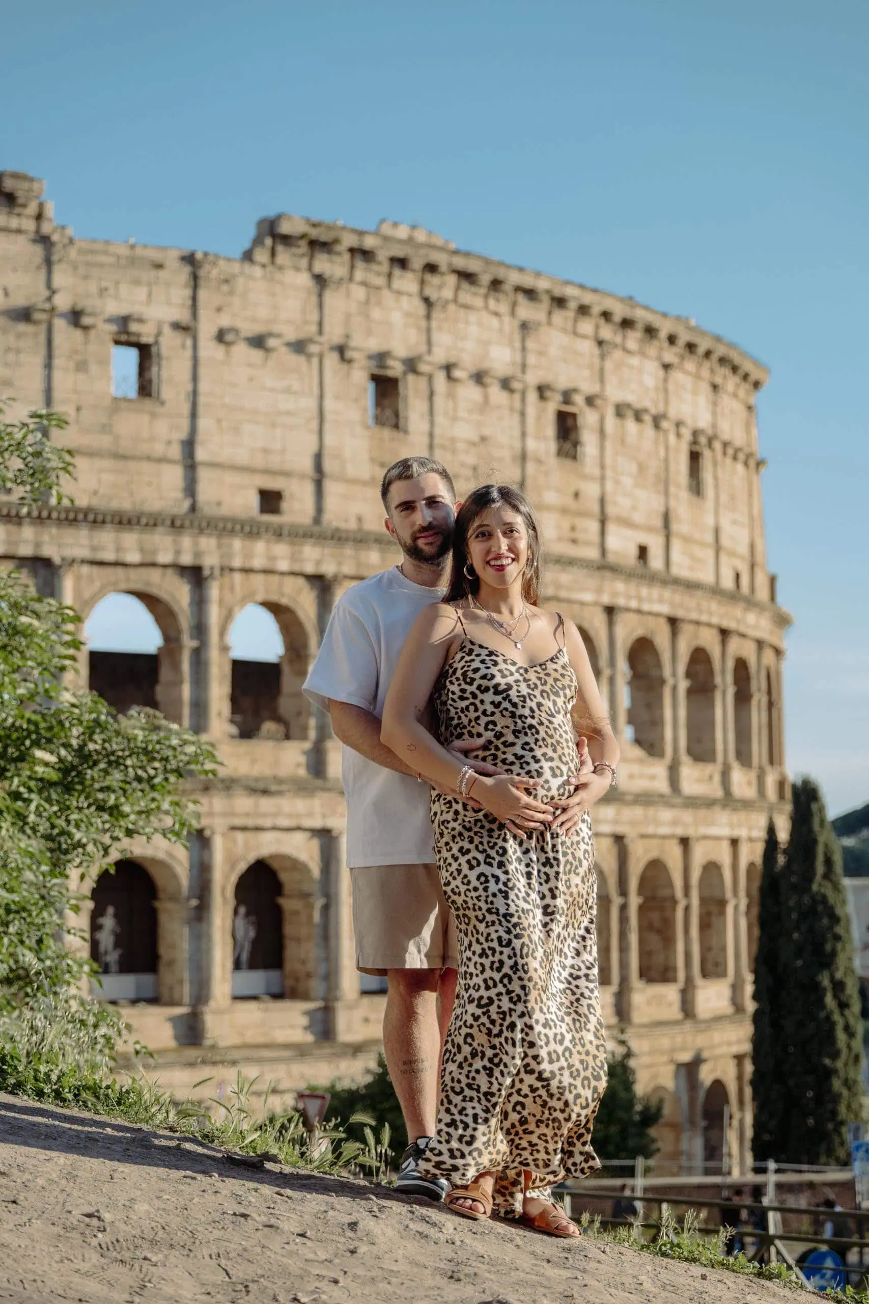 Pregnant couple cradling bump colosseum Rome - Rome by Finzi
