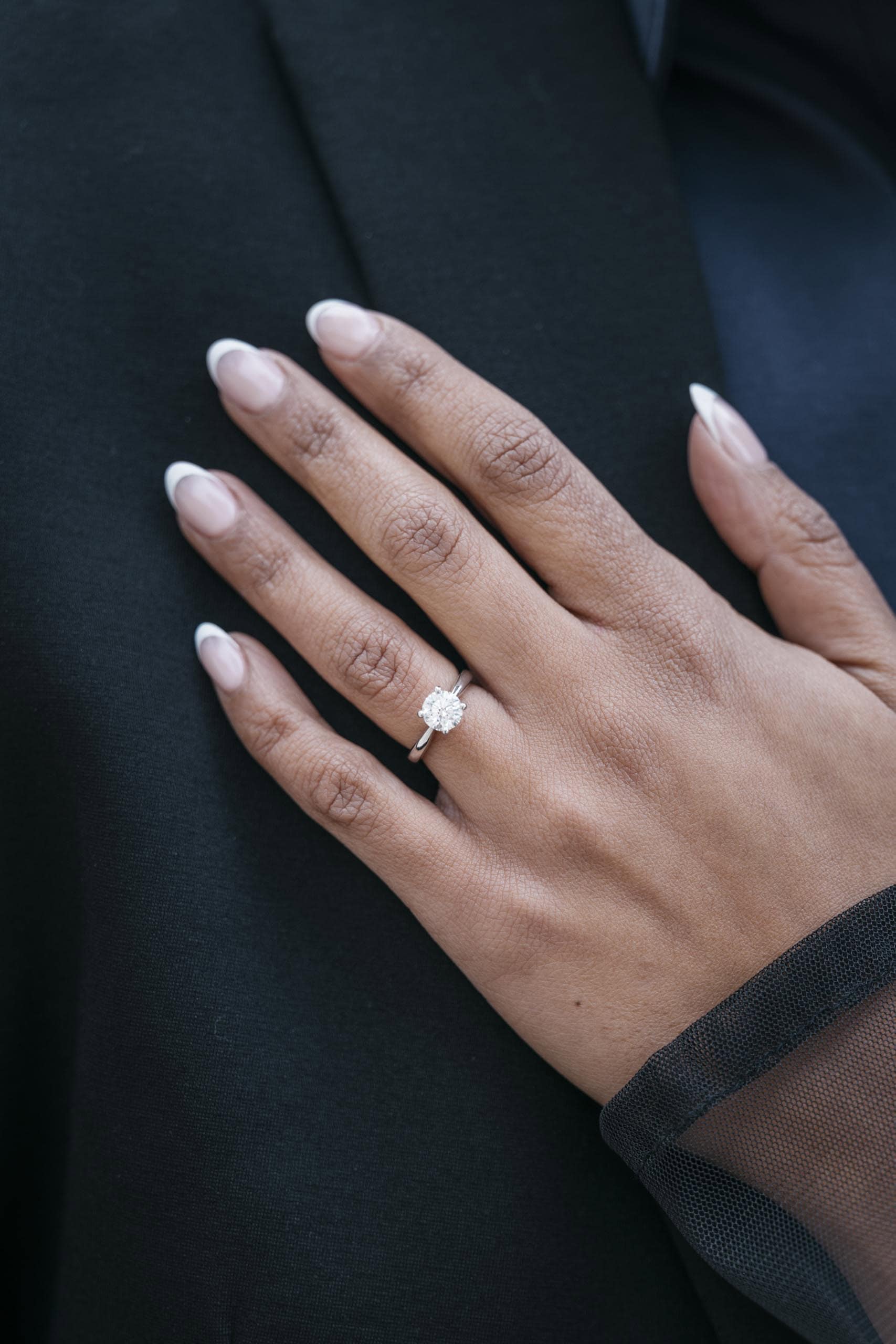 Solitaire diamond ring hand detail Rome - proposals photography in Rome by Finzi