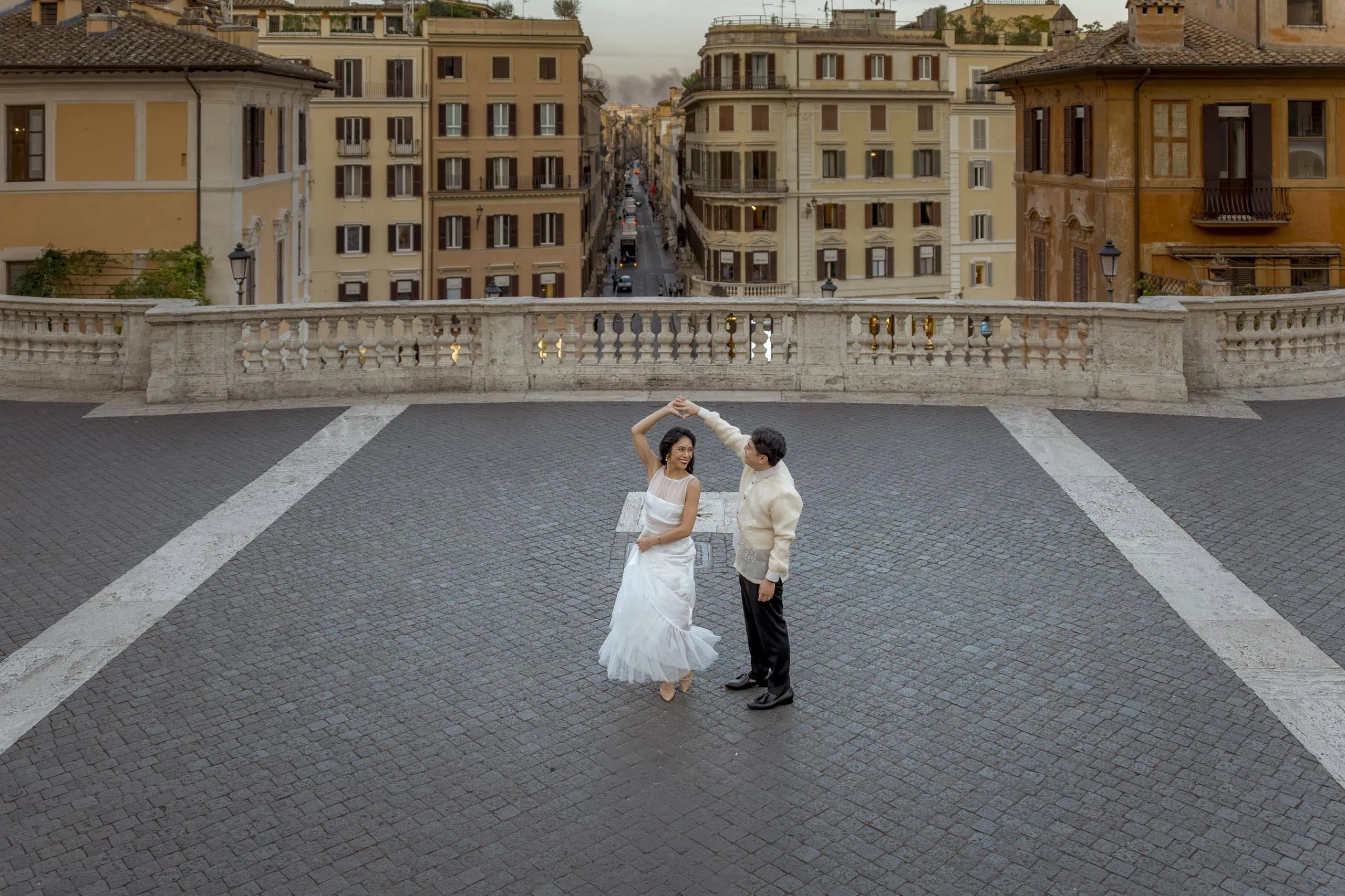 Couple twirl dance historic street Rome - Rome by Finzi